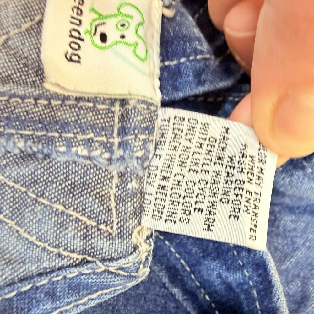Vintage GREENDOG Blue Denim Overall Shorts With Camo T Shirt Size 18 Mo - Picture 10 of 14